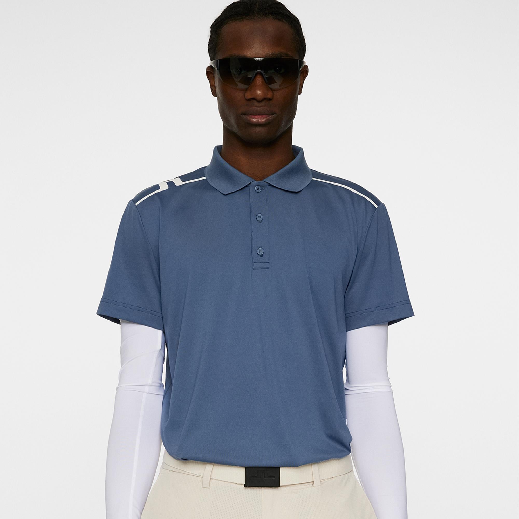 J Lindeberg Lionel Mens Golf Polo Shirt Vintage Indigo